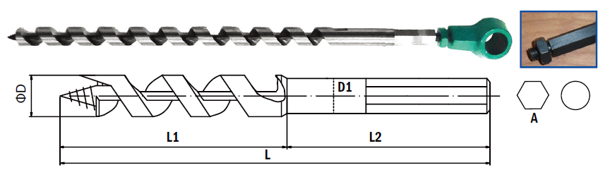 Hand And Machine Auger Bit