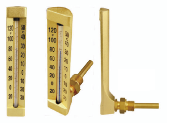 Angular board type thermometer